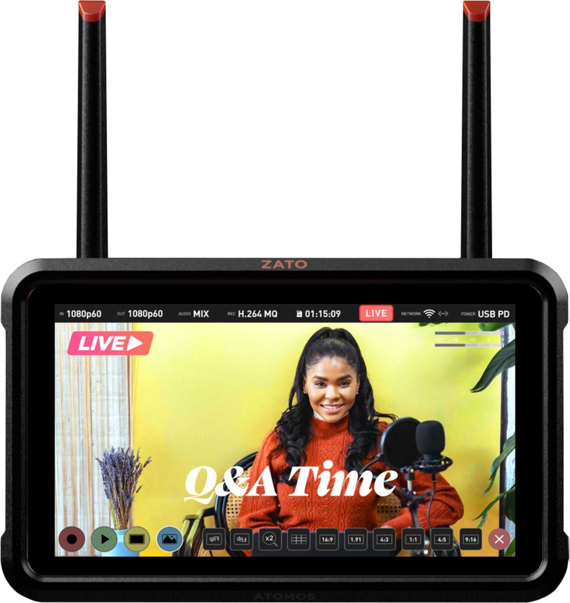 Atomos Zato Connect 5 Zoll Netzwerk-Monitor-Encoder für Livestreaming & Videokonferenzen mit 1000nit IPS-Display