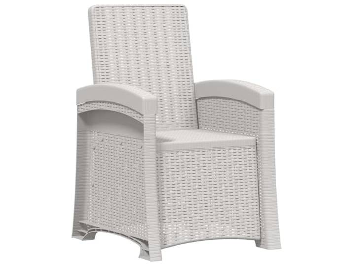 PHGTYUK Liegesessel Garten Rattan-Optik Weiß PP 3-fach verstellbare Rückenlehne, wetterbeständig, stabiler Rahmen, für Terrasse und Balkon