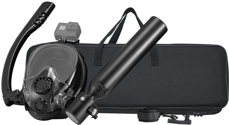 Trent Austin Design Scuba Tank, 0.5L Portable Diving Tank, Diving Oxygen Cylinder with Pump Supports 5-10 Minutes Underwater Breathing, 32.81 ft Diving Depth, Refillable Black 25.5cm H X 67.5cm W X 22.5cm D
