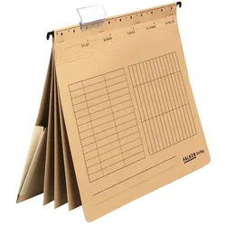 Falken 80002363 20x Hängehefter UniReg, Mehrfachhefter, 230g/m2-Kraftkarton, kaufm. Heftung, m. 3 Trennblättern, 4 Heftungen, m.Tasche - Braun