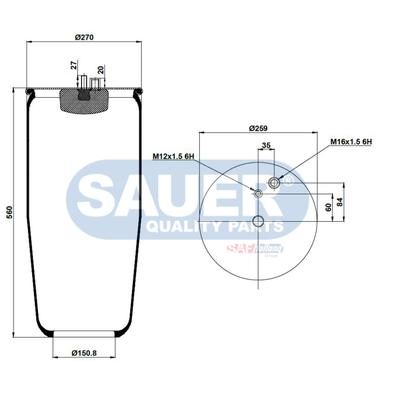SAUER QUALITY PARTS Federbalg, Luftfederung S2294705101 für MAN