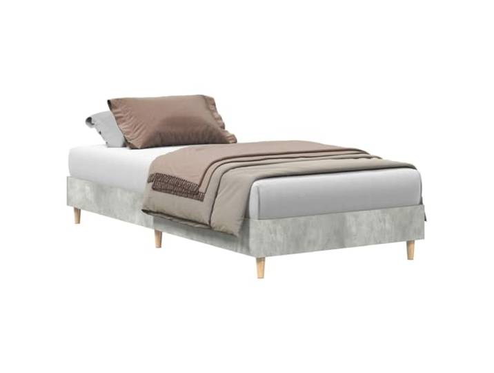 PUGYNBK Bettrahmen, Grau, Beton, technisches Holz Minimalistisches Design, robuste Halterung, Montage mit 2 Personen, einfache Reinigung