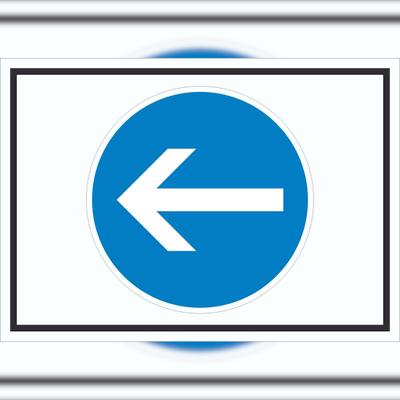 HB-Druck Schild Fahrtrichtung hier links Symbol A2 (420x594mm)