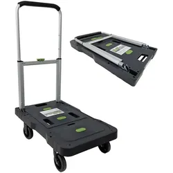 Baumarktplus Plattformwagen klappbar 150 kg leicht mobil Transportwagen für Einkäufe Umzug Rollwagen