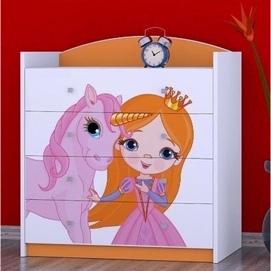 Zoomie Kids Kilding 4 - Drawer Kids Dresser Orange 100cm H X 88cm W X 44cm D