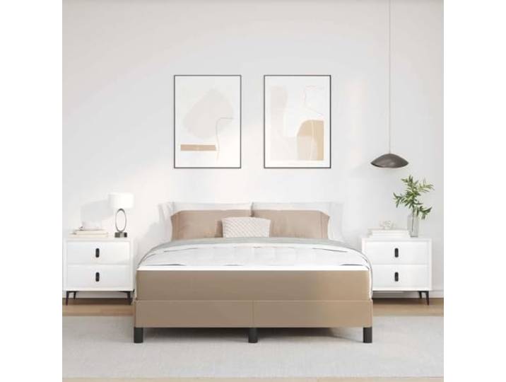 KTHLBRH Cappuccino Bettgestell 160 x 200 cm Stoff Technisches Holz, feste Latten, Taschenfedern, Schaumstoff, modernes Design