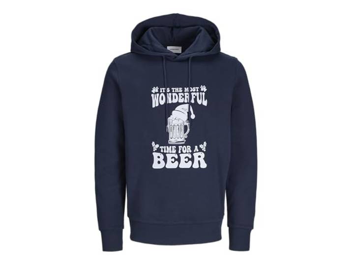 Jack & Jones Jjxmas One Color Funny Sweat Hood, sky captain, S