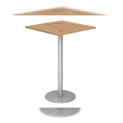 Hammerbacher-Stehtisch 80x80cm Asteiche/Silber-VSTH88/R/S