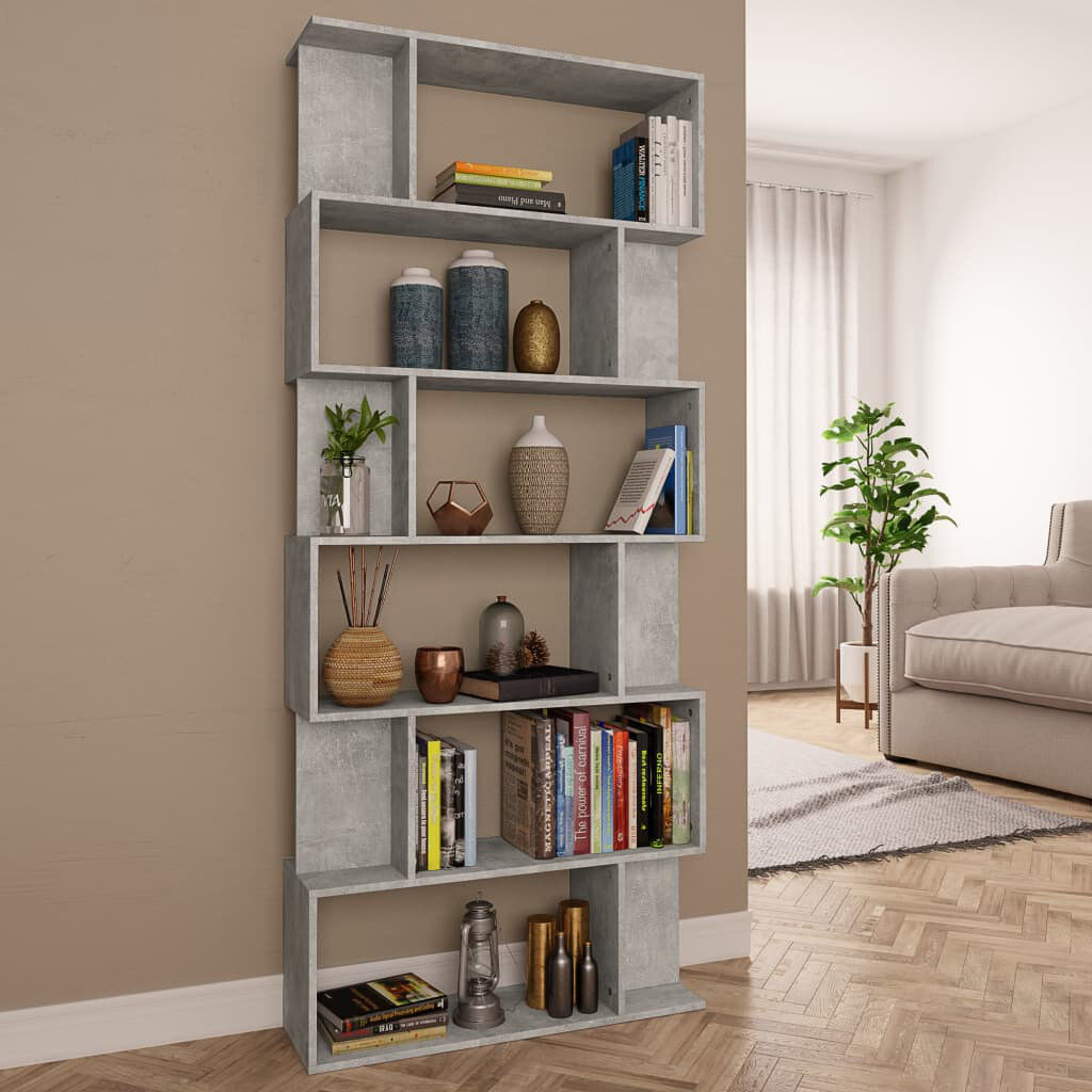 17 Stories Alec-Andrew 203.2 cm W Bookcase Concrete Gray 487.68cm H X 203.2cm W X 60.96cm D
