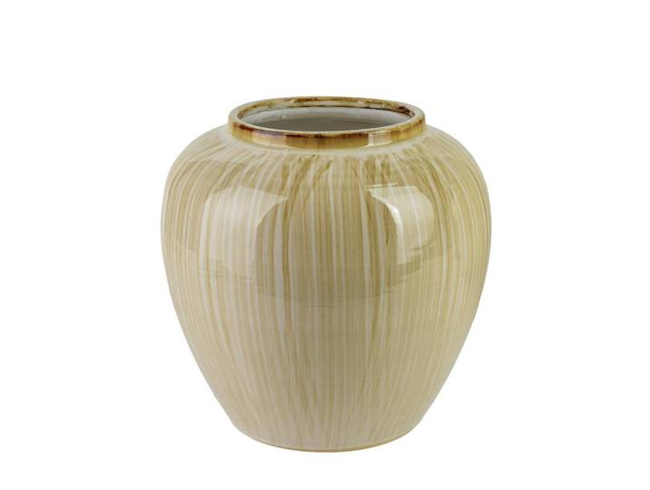 Mondex Keramikvase Manon von Mondex, 15 x 26 x 25 cm, Beige, Keramik, 26 cm, Dekoration, Vasen, Keramikvasen