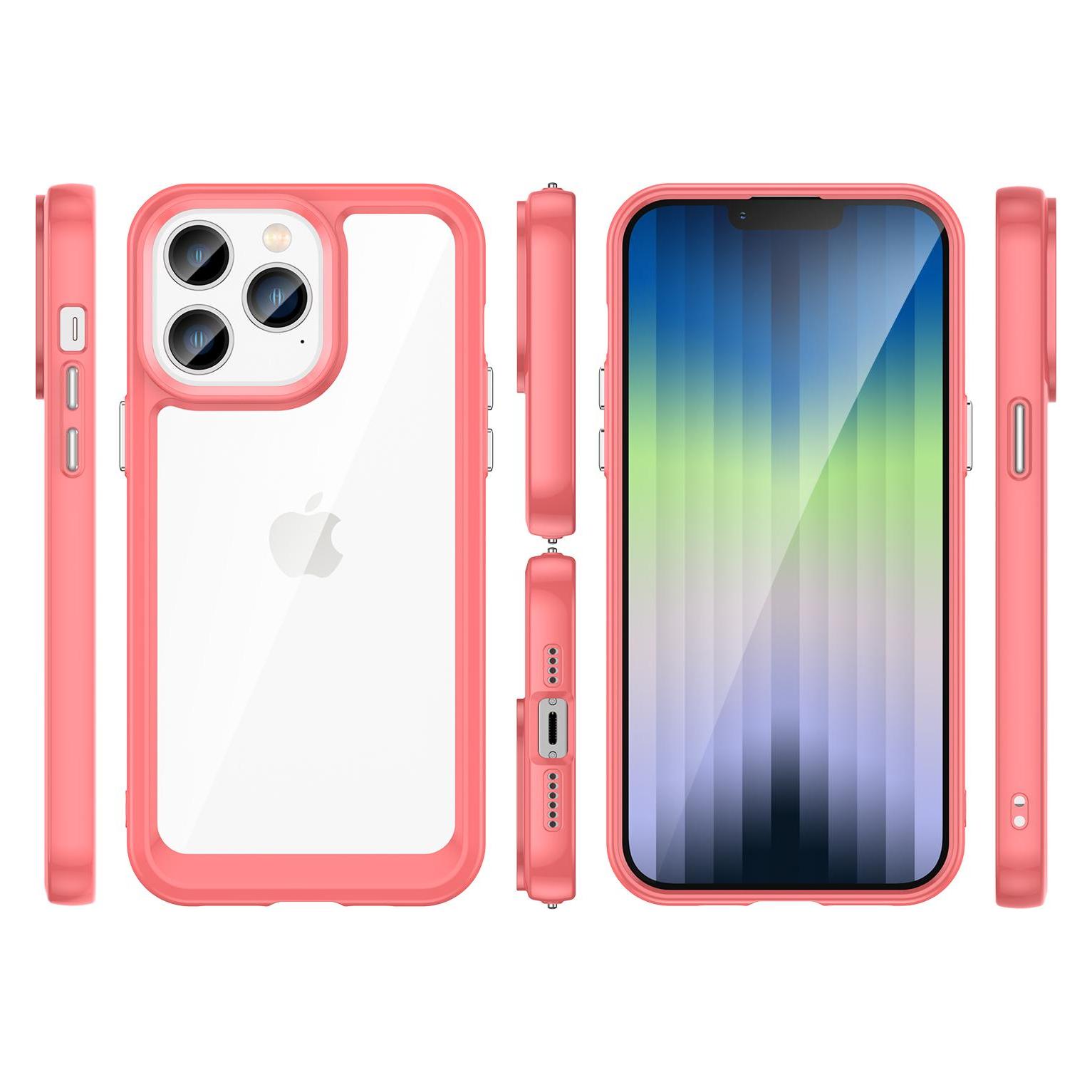 Hurtel Outer Space Case iPhone 14 Pro Max Hardcover mit Gelrahmen rot (Apple iPhone 14 Pro Max) (1404978613)