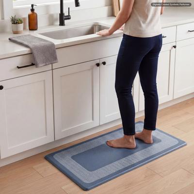 Chef Gear Hettie Herringbone Border Wellness Kitchen Mats