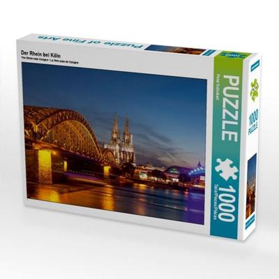 CALVENDO Puzzle Der Rhein bei Köln | 1000 Teile Lege-Größe 64x48cm Foto-Puzzle für glückliche Stunden