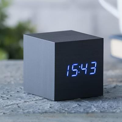 HomeDecorAndMore LLC Modern Digital Wood Clock LED Wooden Digital Wall Clock For Home & Office Black Blue Light