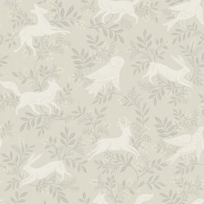 Chesapeake Revelry Taupe Forest Frolic Wallpaper