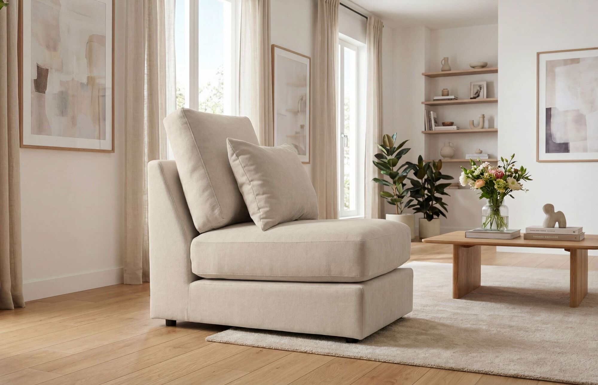 Sessel GOODPRODUCT "Nivette, weiches Chenille", latte, B:61cm H:93cm T:102cm, 100% Polyester, Sessel, Sessel, 96x66 cm, eine tolle Ergänzung zum Sofa latte Chenille, B/H/T: 61cm x 93cm x 102cm