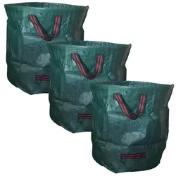 3x Laubsack 170L Gartenabfallsack Gartensack Big Bag Grün - 60x60cm Reisig