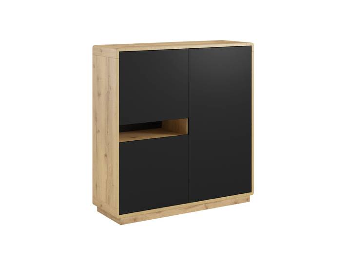 Buffet haut 3 portes Raven Noir et Bois