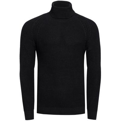 Rollkragenpullover RUSTY NEAL, Herren, Gr. L, schwarz, 50% Baumwolle, 50% Polyacryl, unifarben, normal, hoch geschlossener Ausschnitt, Pullover Rollkragenpullover, mit kuscheligem Rollkragen