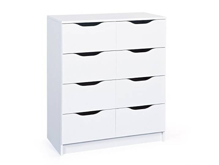 Inter Link – Kommode – 8 Schubladen – Schubladenschrank – Beistellschrank – Sideboard – Melaminbeschichtet – Weiß – Schubladen mit Griffmulden – Westphalen 8H