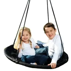 Nestschaukel f2 Kinder 100 cm blau/wei/rot Aluminium Nylon - KREA sensorisch, verstellbar, gepolsterte Kante, wetterfest