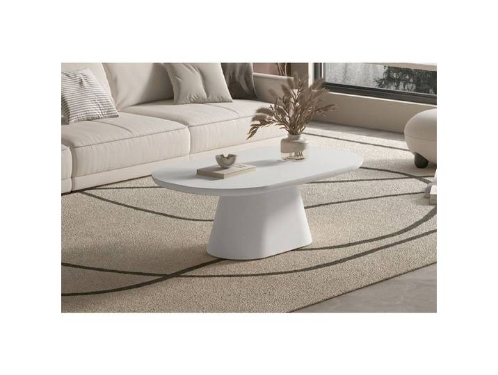 Table basse 'Tavira' 120 cm Ovale Ciment Ecru