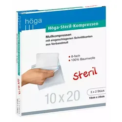 HÖGA STERIL Kompressen 10x20 cm 8fach 5X2 St Kompressen