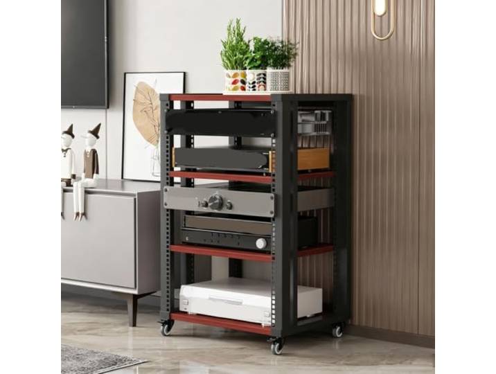 ZSCNYHMT Audio Rack, Verstellbares Mehrstöckiges Regal Audioausrüstung Flexible regalaufteilung, verstärkter rahmen, aufbewahrung für verstärker, receiver und mediengeräte
