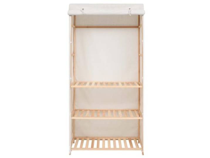 smnyxs Kleiderschrank, 3 Ebenen, 79 x 40 x 170 cm, mit Schiene und Kleiderstange, stabiler Holzrahmen, Schuh- und Handtuchaufbewahrung, elegantes Design, einfache Montage