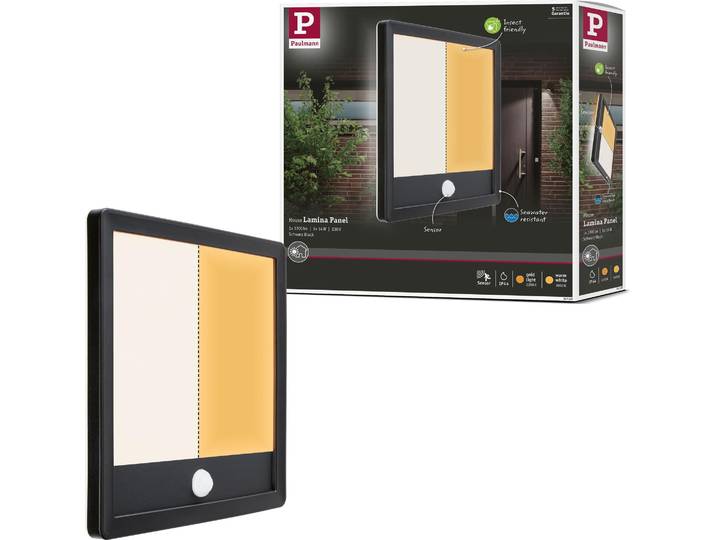 Paulmann Panneau extérieur LED Lamina Détecteur de mouvement àcrépusculaire (IR) insectifuge