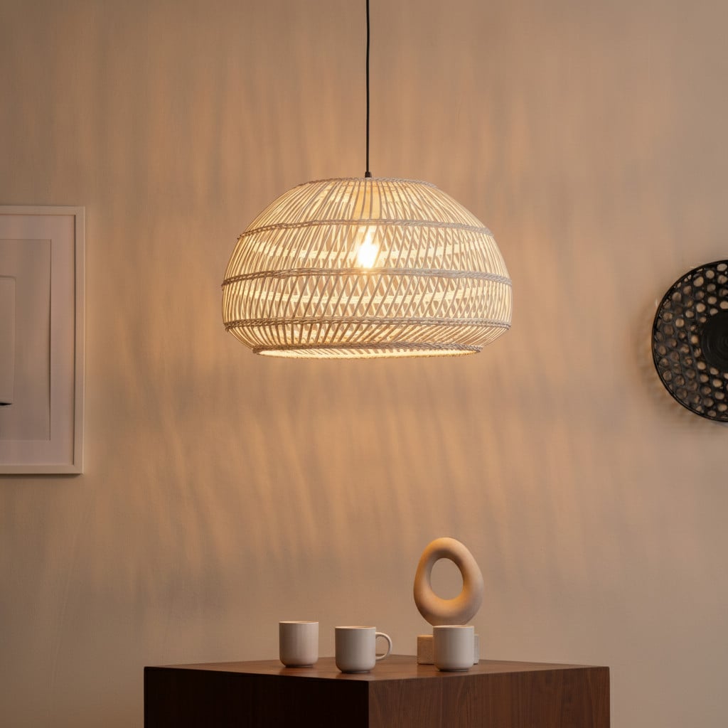 Lyora Melody Witte Rattan Hanglamp Rond Ø 50,5 cm