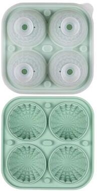 Lush Living Finds Prism Ice Sphere Mold With Lid For Whiskey Cocktails And Chilled Drinks green 2pcs