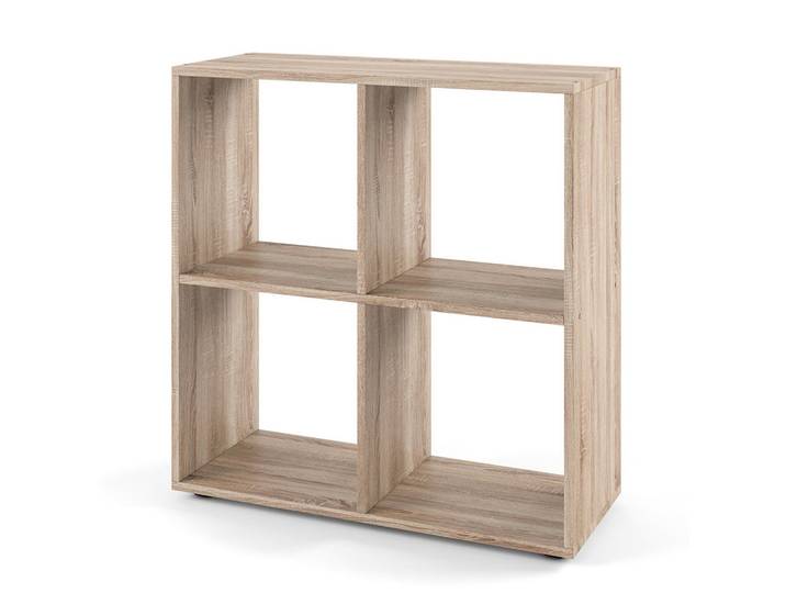 Vicco Raumteiler Tetra Sonoma 72.6 x 72 cm, Sonoma Eiche, Holzwerkstoff, 4 Fächer, Rechteckig, 72.6x72x29 cm, Wohnzimmer, Raumteiler & Paravents, Raumteiler