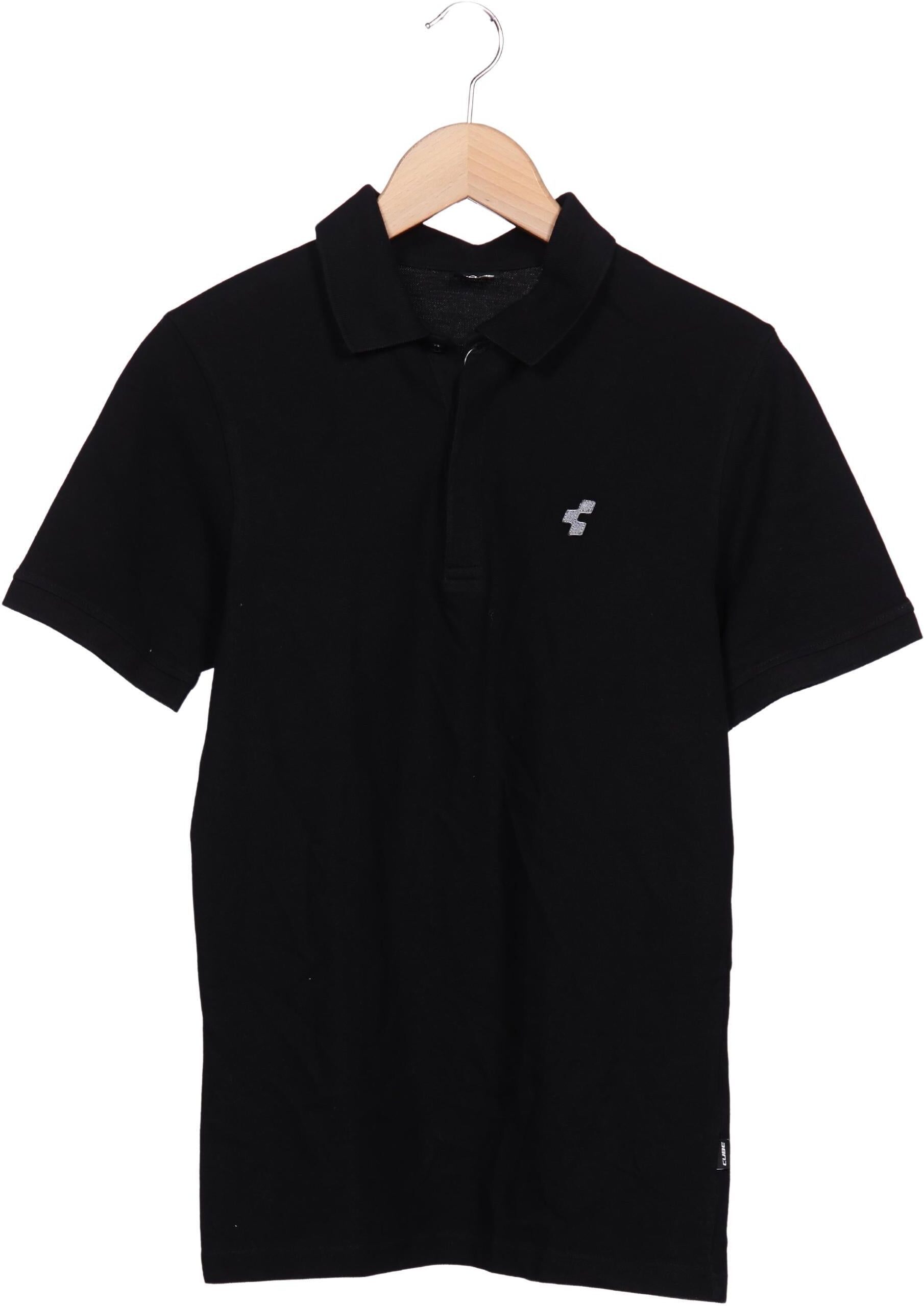 Cube Herren Poloshirt, Schwarz, Gr. S, Baumwolle - Second Hand