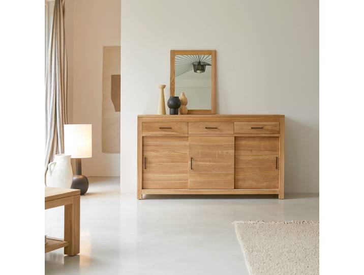 Buffet aus Teak 150 cm Sideboard Lowboard Highboard Massivholz - Natur