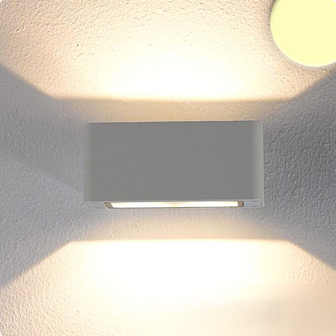 Isoled Led Wandleuchte Up&down 4x3w Cree, Ip54, Silber, Warmweiß
