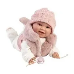 Llorens 63814 NEUGEBORENE - realistische Babypuppe mit Geräuschen und weichem Stoffkörper - 38 cm