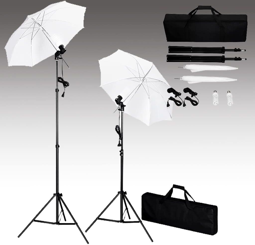 vidaXL Kit de studio photo avec toile de fond lampes et parapluies