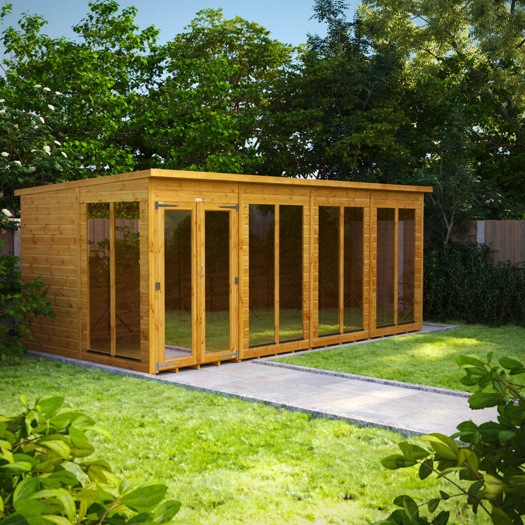 Powersheds 16 x 8ft Timber Tongue & Groove Pent Summerhouse