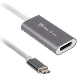 Silverstone USB Typ C — HDMI (Typ A), Video Adapter, Weiss, Grau, Silber