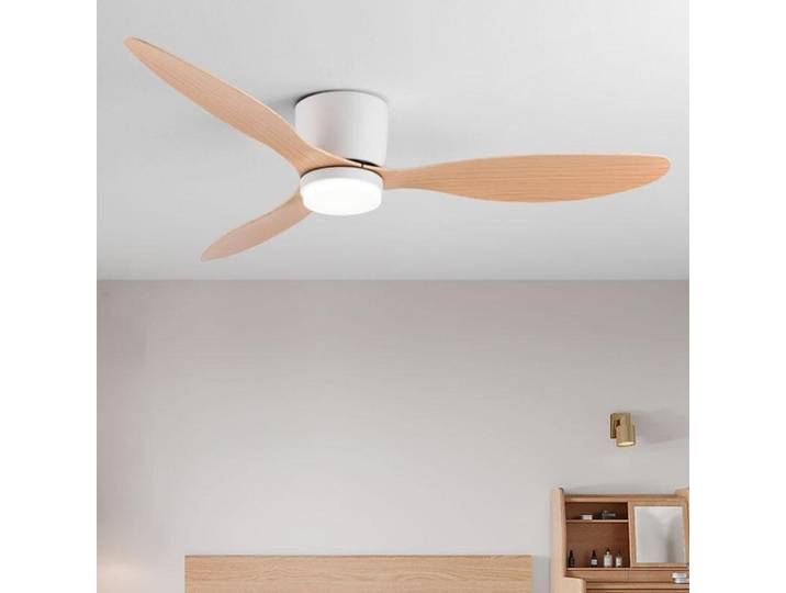 Ventilateur de plafond LED moderne sans lumières moteur à courant continu 6 vitesses ventilateurs de synchronisation 20CM plancher bas Loft télécommande ventilateur Lux & vitae avec lumières