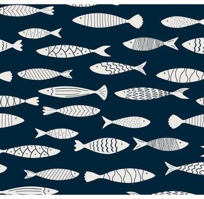 Seabrook Designs Bay Fish Unpasted Wallpaper