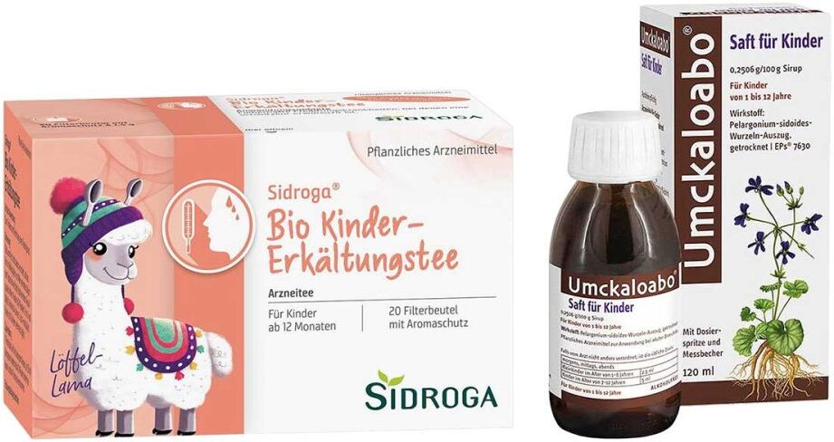 Sidroga Bio Kinder-Erkältungstee + Umckaloabo Saft für Kinder