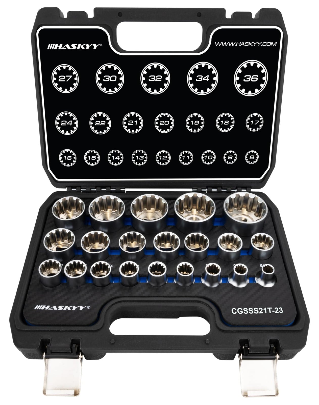 Steeksleutelset 21 stuks 1/2 inch 8-36 mm voor klussen