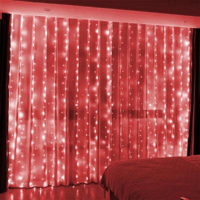 Uplift Picks Radiant USB LED Curtain Lights With Remote For Effortless Celebration Ambiance red 3x3 M 300 Leds