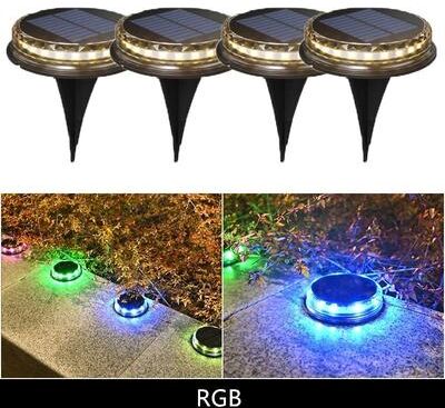 Uplift Picks Solar Disk Ground Lights For Safer Garden Pathway Lawn Patio Lighting rgb 1 Pc