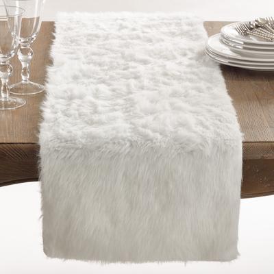 Saro Lifestyle Juneau Collection Faux Fur Table Runner