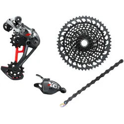 SRAM X01 Eagle Upgrade Kit 1x12 | 52 Zähne | lunar-grau/rot