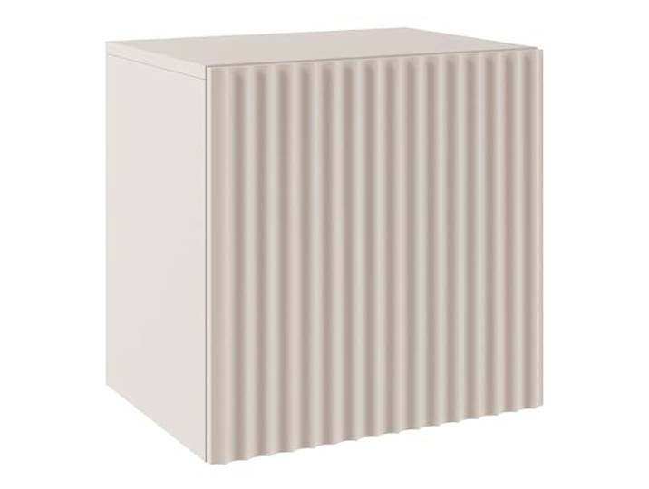 Moderner Nachttisch 50 cm im eleganten Kaschmirbeige – Stauraum mit 2 Ablagen, Push-to-Open & ABS-Kanten. Ideal als stilvolle Nachtkommode im Schlafzimmer für Bücher, Deko & Lampen