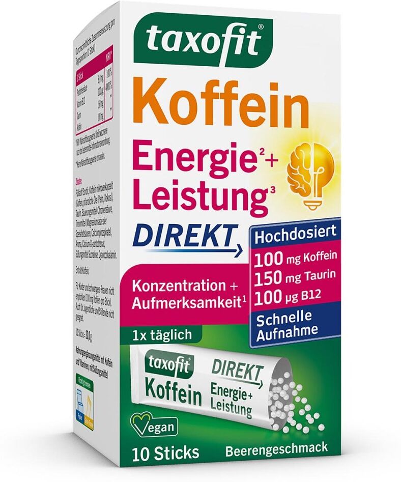 Taxofit Koffein B12 Energie Direkt Granulat 10stk